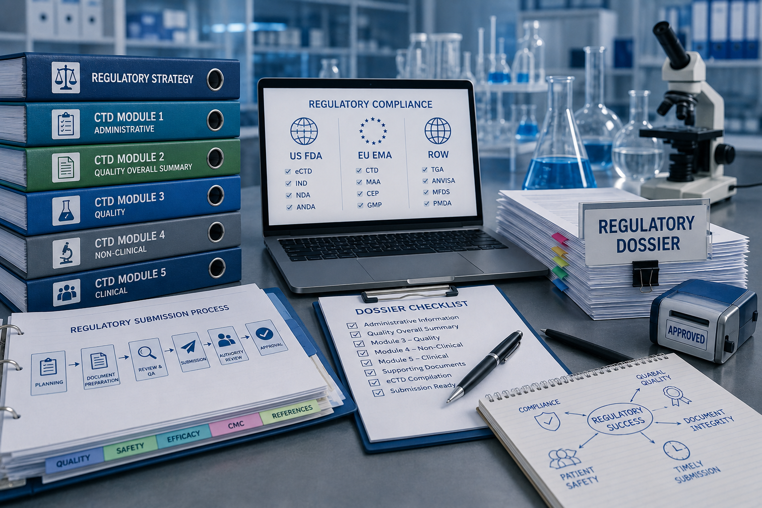 Regulatory support and dossier documentation